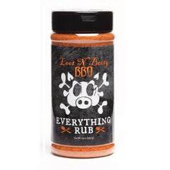 Loot N Booty Everything Rub bottle elevating beef, pork, chicken, veggies, and fish flavors