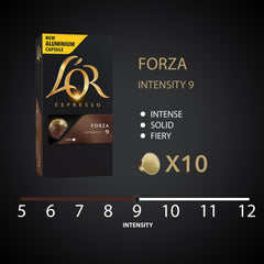 L'OR Forza aluminium capsules preserving freshness for a lush crema