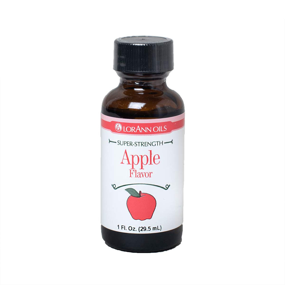 LorAnn Apple SS Flavor bottle on the counter, ideal for baking and candy making.