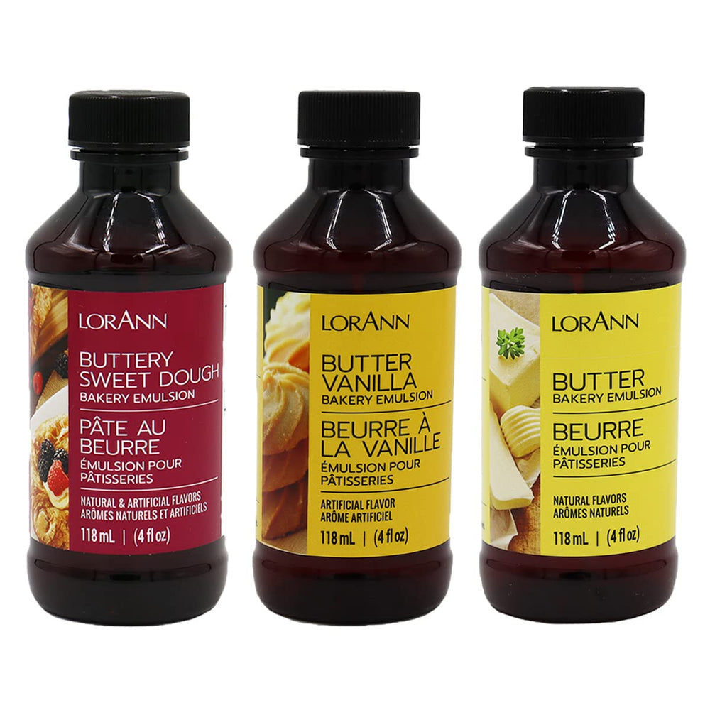 LorAnn Bakery Emulsions Buttery Sweet Dough bottle pour for bake-stable flavor.