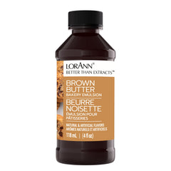 LorAnn Brown Butter Emulsion bottle front view enhances cookies and breads with warm buttery notes.