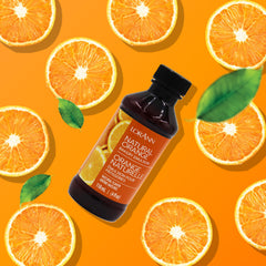 LorAnn Oils Orange Bakery Emulsion glass bottle closeup with premium packaging preserves freshness