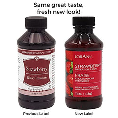 LorAnn Oils Strawberry Bakery Emulsion label closeup for clear ingredient details