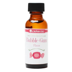 LorAnn Oils Super Strength bubble gum bottle pour for bold candy flavor in home recipes.