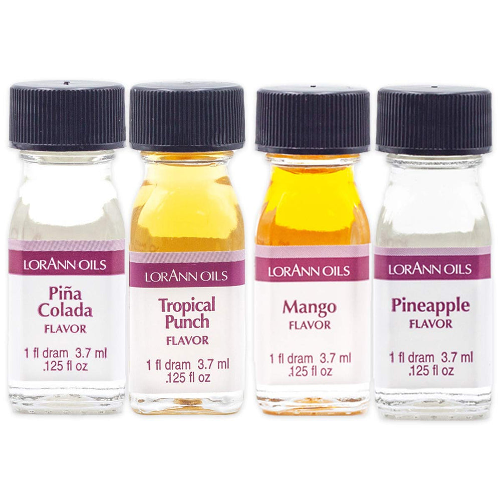 LorAnn Oils tropical punch bottle for vibrant hard candy flavoring.