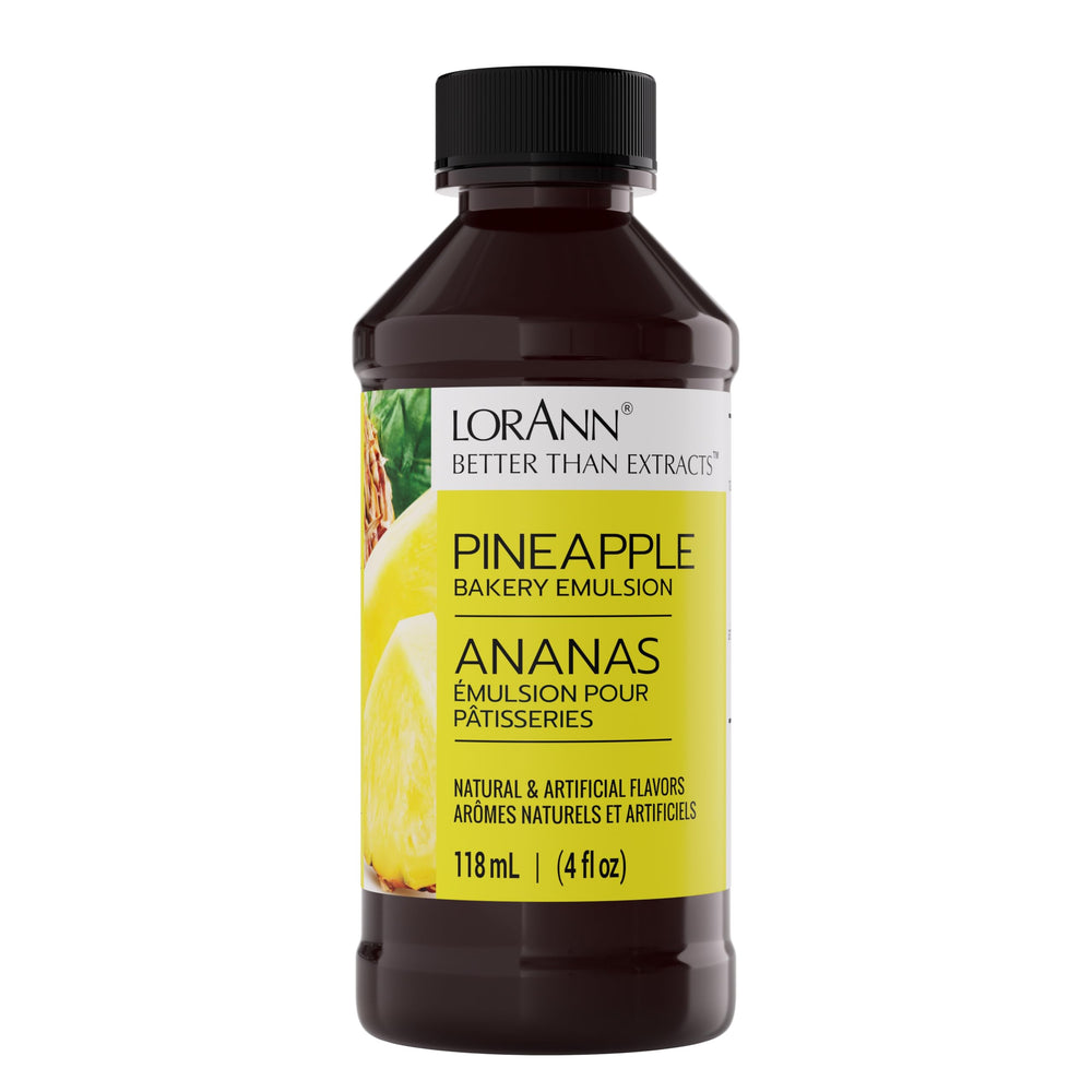 LorAnn Pineapple Bakery Emulsion bottle highlighting intense pineapple flavor for baking