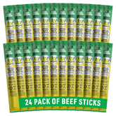 Lorissa's Kitchen Heat Seeker Jalapeño Beef Stick 24-pack, protein-rich ready-to-eat snack.