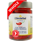 L'Oro Del Sud Calabrian peppers in oil pack shot add bold heat to sauces