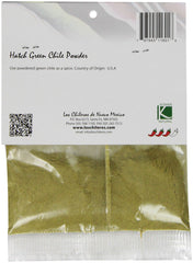 Los Chileros green chile powder spice jar in kitchen for flavor enhancement