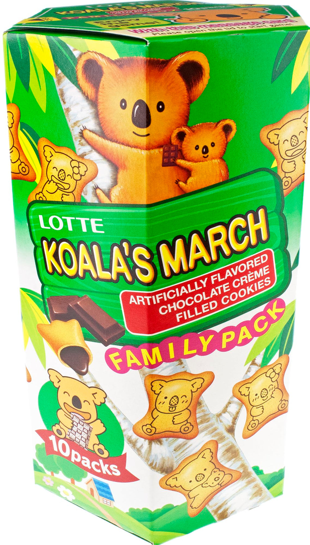 Lotte Koala's March cookies in front of the family pack, ideal for sharing