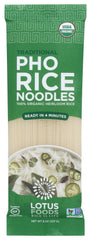 Lotus Foods Pho Organic 8 oz packaging with organic seal and clear ingredients.