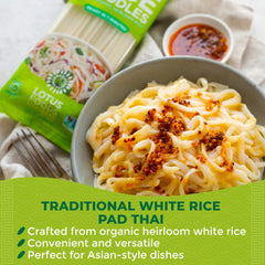 Lotus Foods Pad Thai Noodles in pot for quick meals.
