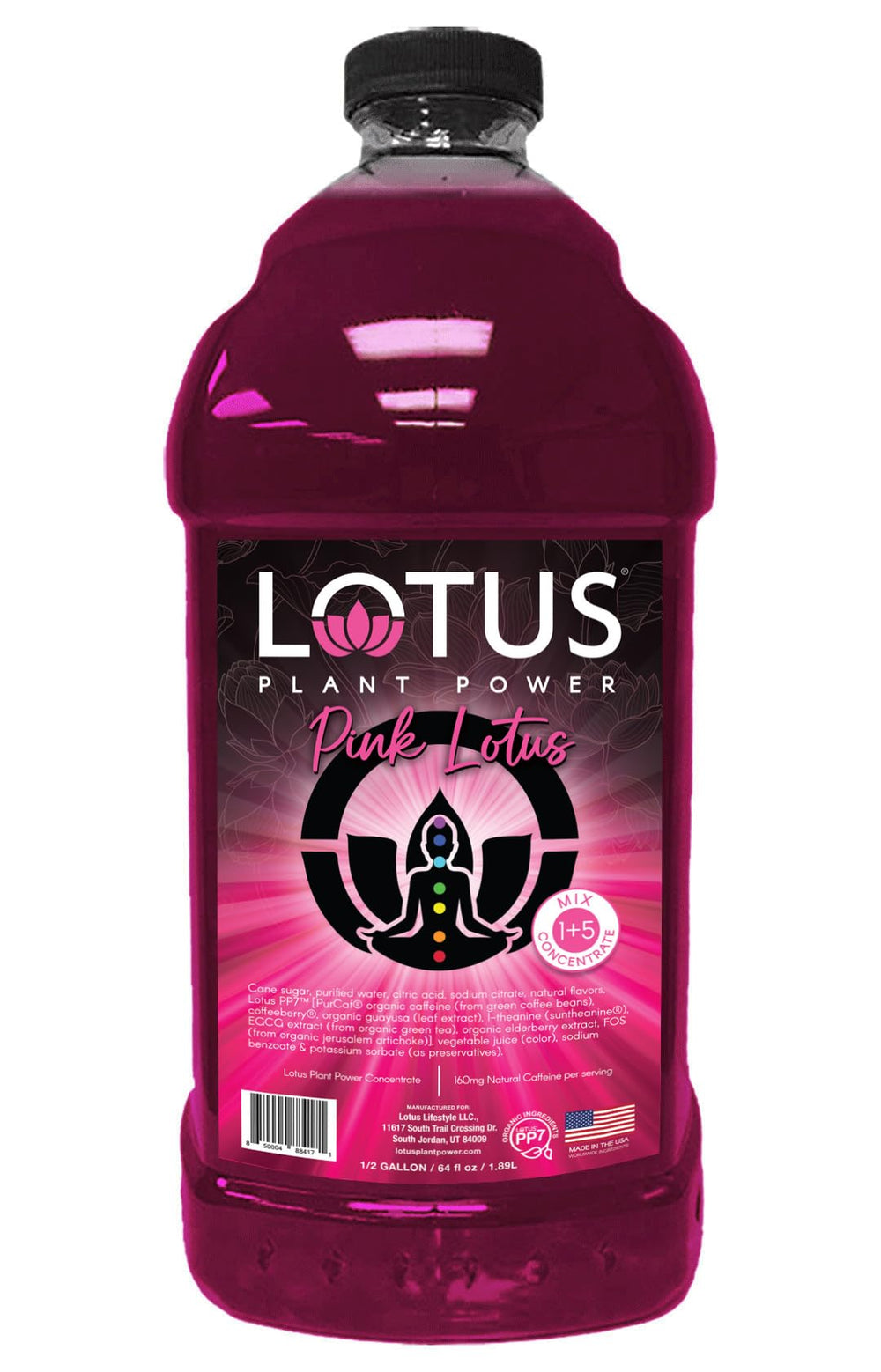 Lotus Plant Power Drink pink bottle pour showing refreshing energy and natural flavor.