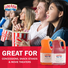 LouAna Premium Buttery Popcorn Oil demonstrates even heat for uniform popping.
