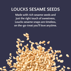 Loucks Original Sesame Snaps pack-3bars: convenient 3-pack for lunchboxes.