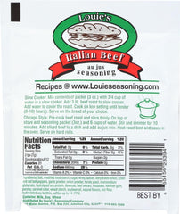 Louie's Italian Beef Seasoning jar side view with easy-grab lid.