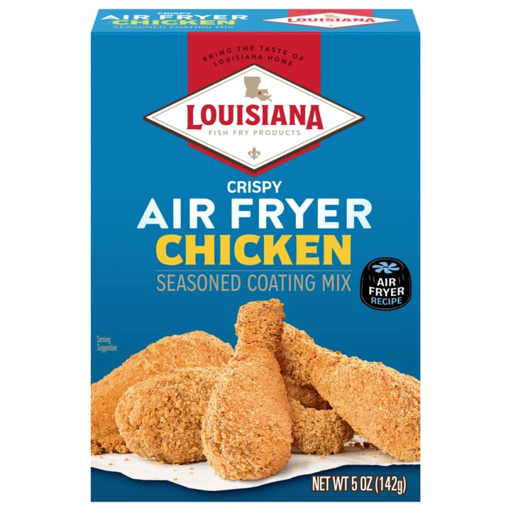 Louisiana Fish Fry air fryer coating mix box for quick, evenly crispy chicken