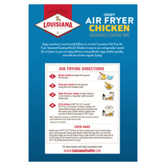 Coated chicken in the air fryer using Louisiana Fish Fry mix turning golden and crispy.