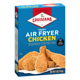 Louisiana Fish Fry air fryer chicken coating mix pack shot shows crispy, even coating.