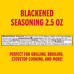 Louisiana Fish Fry Cajun Blackened Seasoning bottle brings restaurant crust to chicken