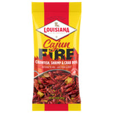 Louisiana Fish Fry Cajun Fire Boil being poured for a fiery seafood boil