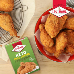 Louisiana Fish Fry Classic Fried Chicken Keto Coating on raw chicken before frying promises golden crunch.