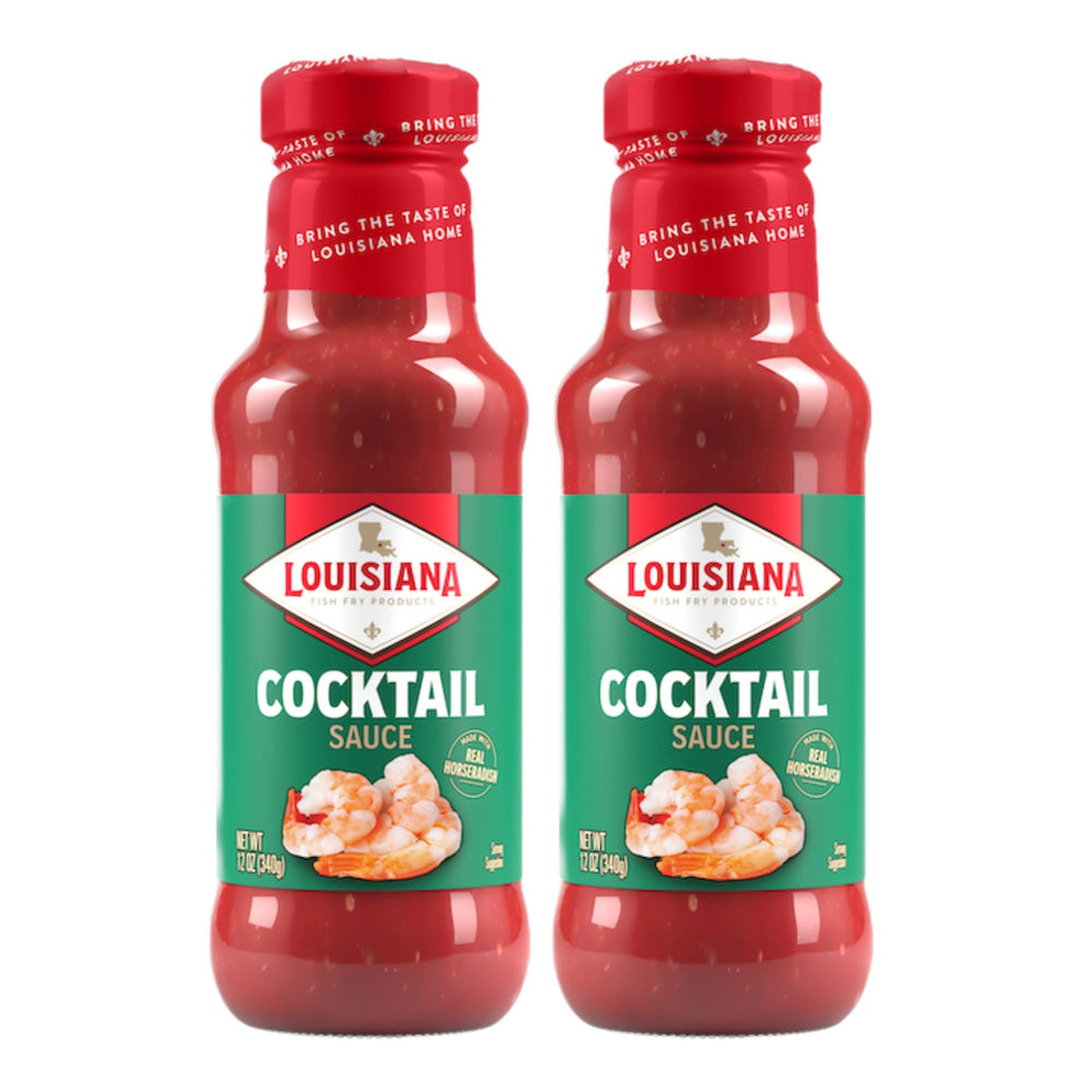 Louisiana Fish Fry Cocktail Sauce bottle with horseradish tang for dipping