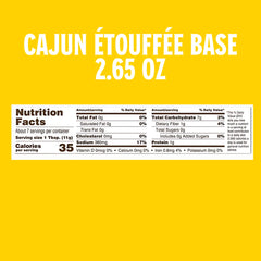 Louisiana Fish Fry Etouffee Base ingredients label shows onions, peppers and spices