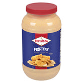 Louisiana Fish Fry gallon packaging offers bulk purchase for family meals and big seafood feasts.