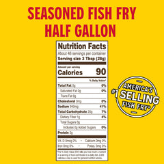 Louisiana Fish Fry Seasoned Fish Fry ingredients closeup highlights cornmeal and garlic crust