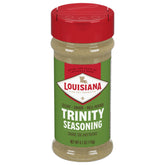 Louisiana Fish Fry Trinity Shake bottle close-up showing flavor-ready seasoning