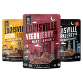 Louisville Vegan Jerky Smoky Carolina BBQ bag—protein-packed snack for on-the-go
