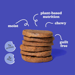 Close-up of texture and visible chocolate chips in Love Chew Chocolate Chia.