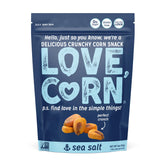 Love Corn Sea Salt bag front showcases simple grab-and-go ingredients