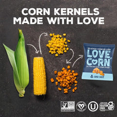 Love Corn Sea Salt snack bowl for sharing at gatherings.