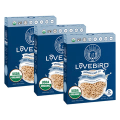 Lovebird Organic Cereal front-pack shows real ingredients and transparent labeling for health-minded shoppers