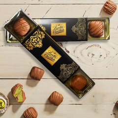 Lovetta mini bar slice reveals pistachio cream and kataifi filling