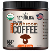 LRLA La Republica Decaf Mushroom Coffee jar for daily mindful sipping.
