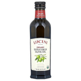 Lucini Organic Everyday Extra Virgin Olive Oil bottle being poured for cooking.
