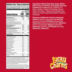 Lucky Charms marshmallow shapes visible in bowl, kid-friendly snack option