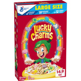 Lucky Charms gluten free cereal marshmallows in a bowl for a colorful breakfast.