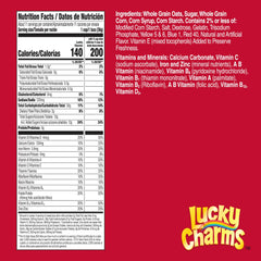 Lucky Charms gluten free cereal milk pour showing marshmallows, a quick breakfast option.