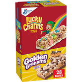 Lucky Charms variety pack box on-the-go snack options for families.