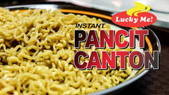 Lucky Me Pancit Canton variety display shows 30-pack value.