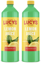 Lucy’s Lemon Juice 2-Pack bottles on shelf, convenient pantry staple.