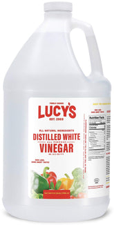 Lucy's White Vinegar bottle showing all-purpose cleaning versatility in kitchens.