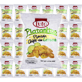 LULU Platanitos Lemon Chips bag front view showing crisp plantain chips.