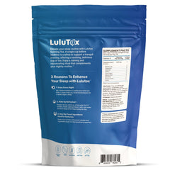 Lulutox Deep Sleep Tea bags in a box for convenient evenings