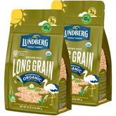 Lundberg brown rice regenerative organic 2-pack on kitchen counter for everyday meals