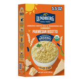 Lundberg Creamy Parmesan Risotto boxed mix ready for cooking, inviting weeknight dining.